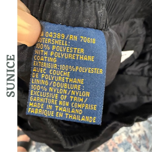 Men’s Sunice XL Black Outdoor Rain Pants with Zippers Waterproof Black - Picture 7 of 8